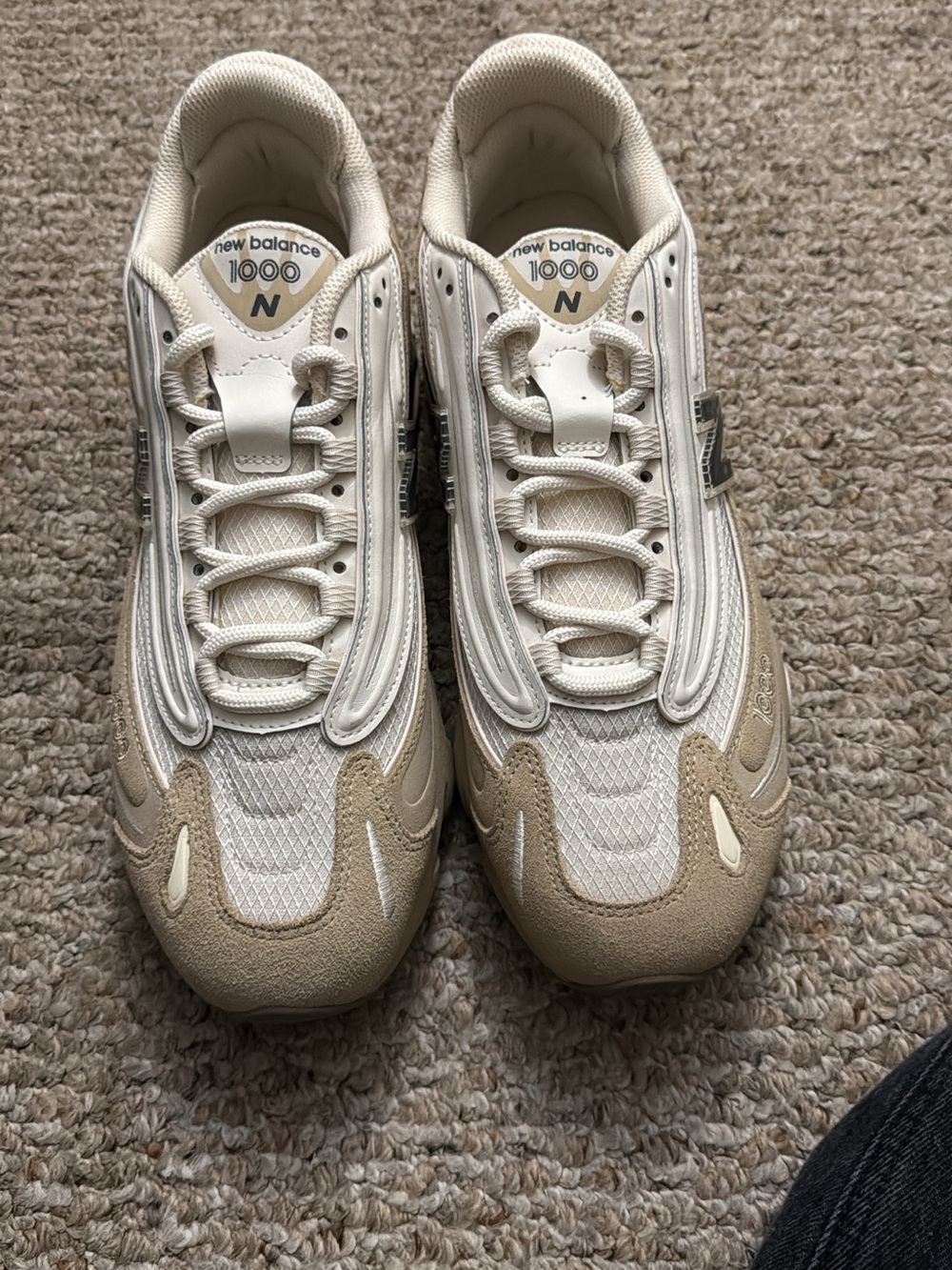 New Balance 1000 Men's Cream and Tan Running Sneakers